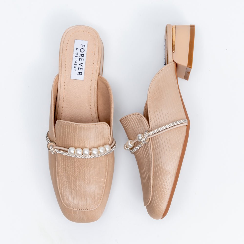 Aria Pearl - Khaki Casual Mules - view 5