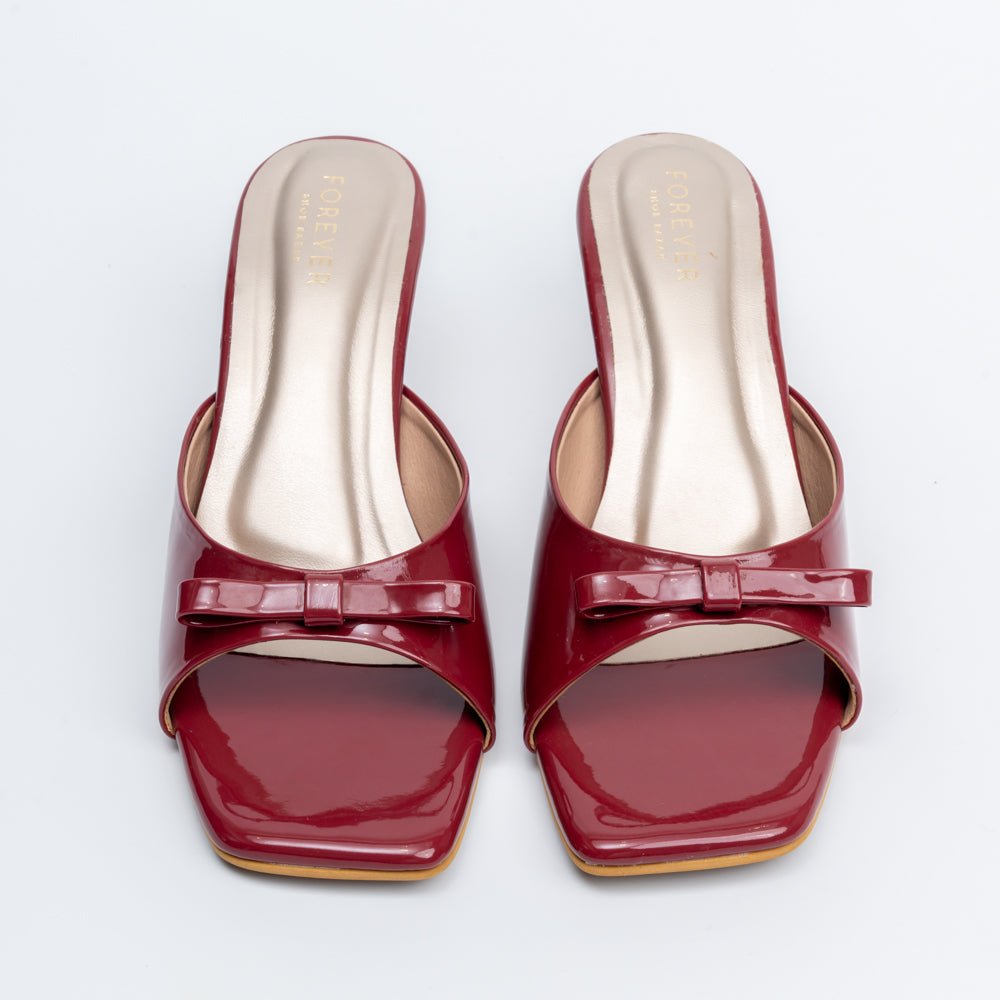 Bow Bliss - Maroon Kitten Heels - view 4