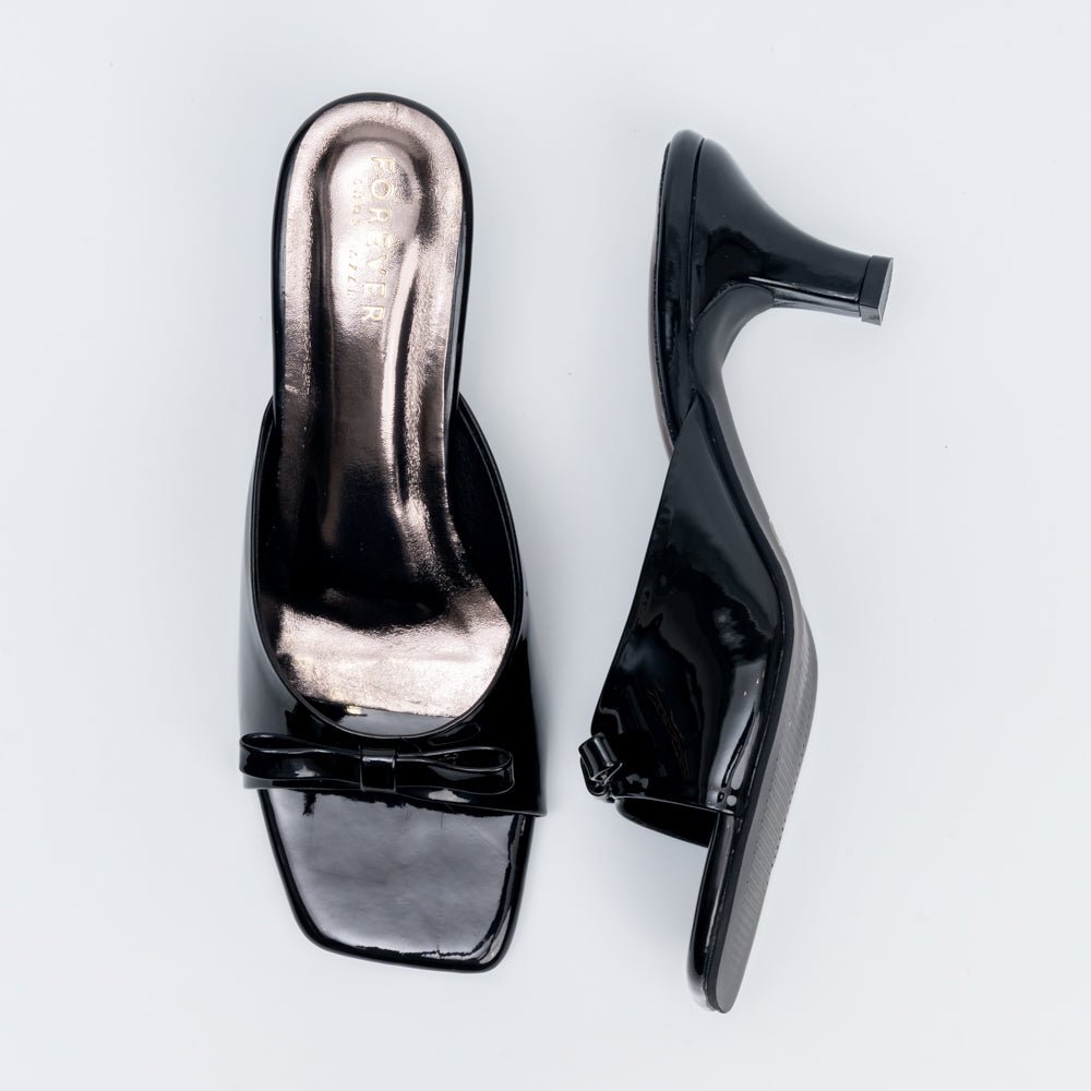 Bow Bliss - Black Kitten Heels - view 5