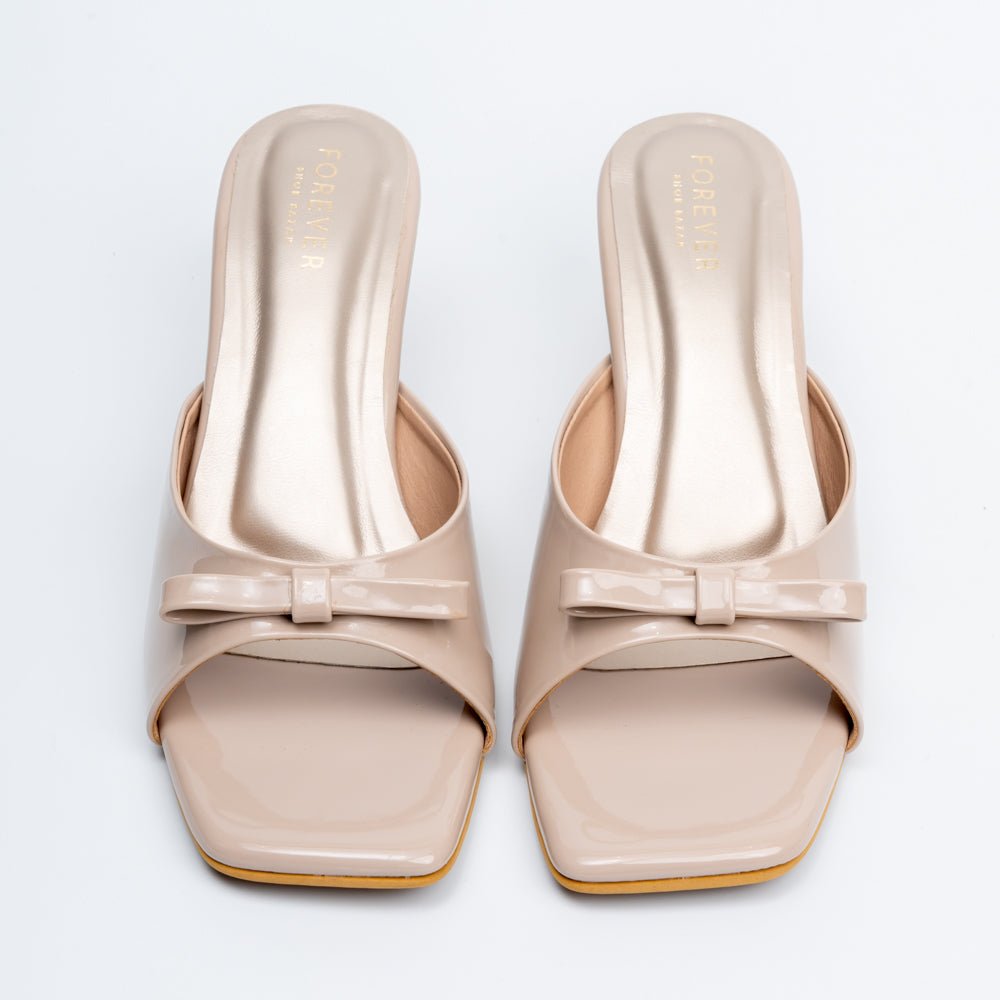 Bow Bliss - Khaki Kitten Heels - view 4