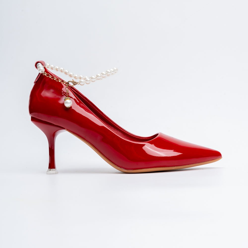 Pearl Poise - Red Anklet Pumps - view 2