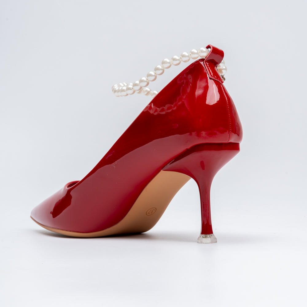 Pearl Poise - Red Anklet Pumps - view 6