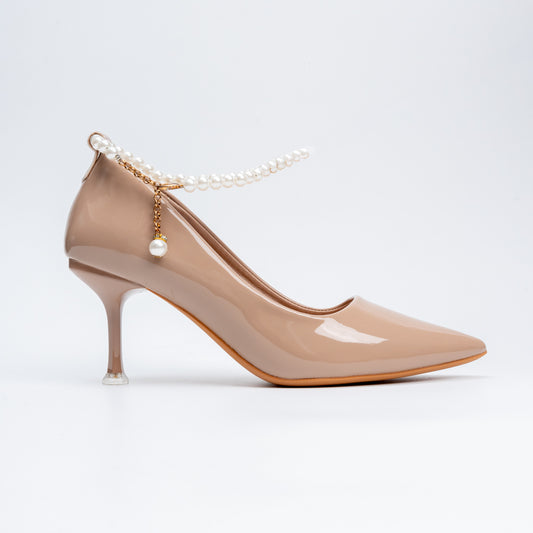 Pearl Poise - Khaki Anklet Pumps