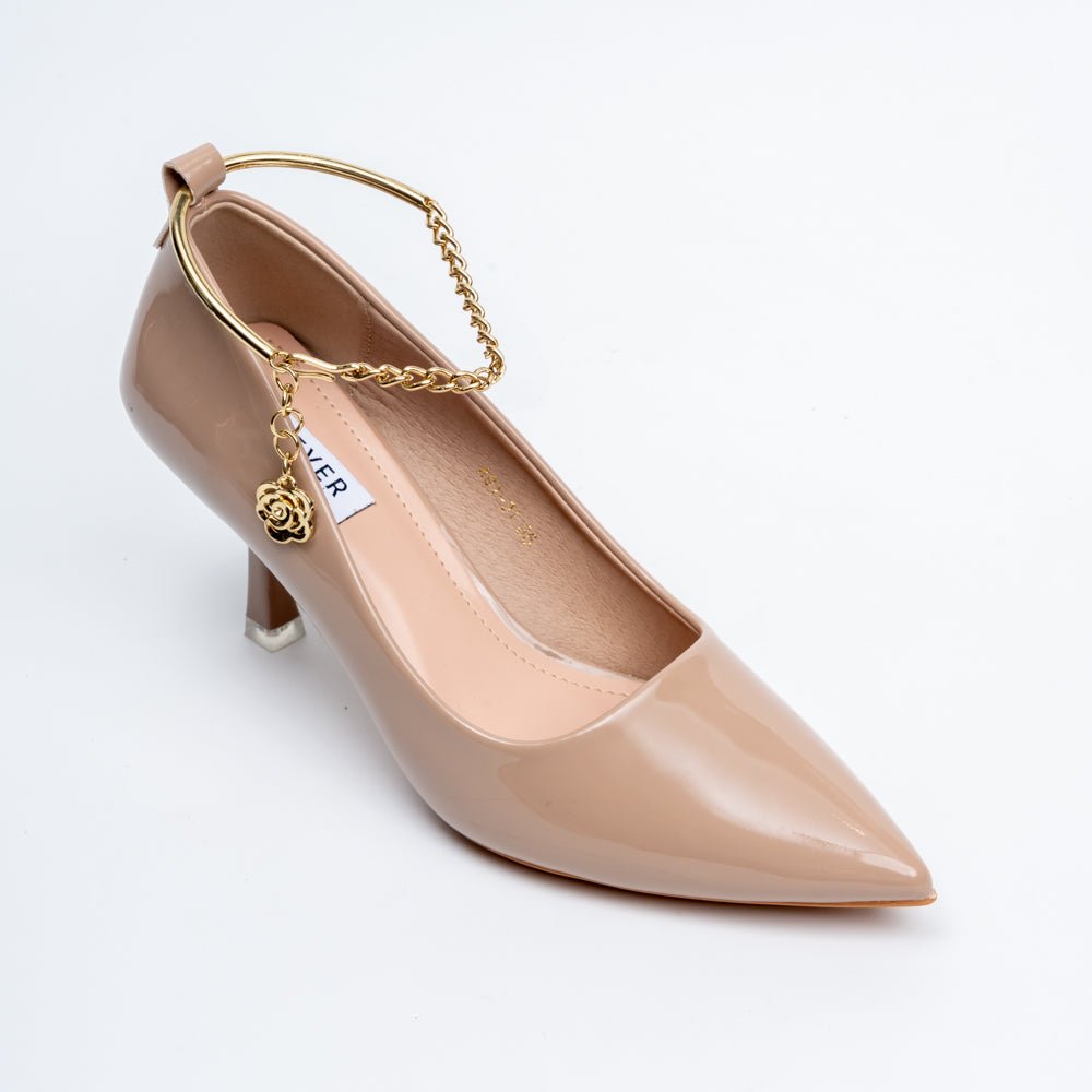 Scarlet Charm - Khaki Ankle Chain Pumps - view 3