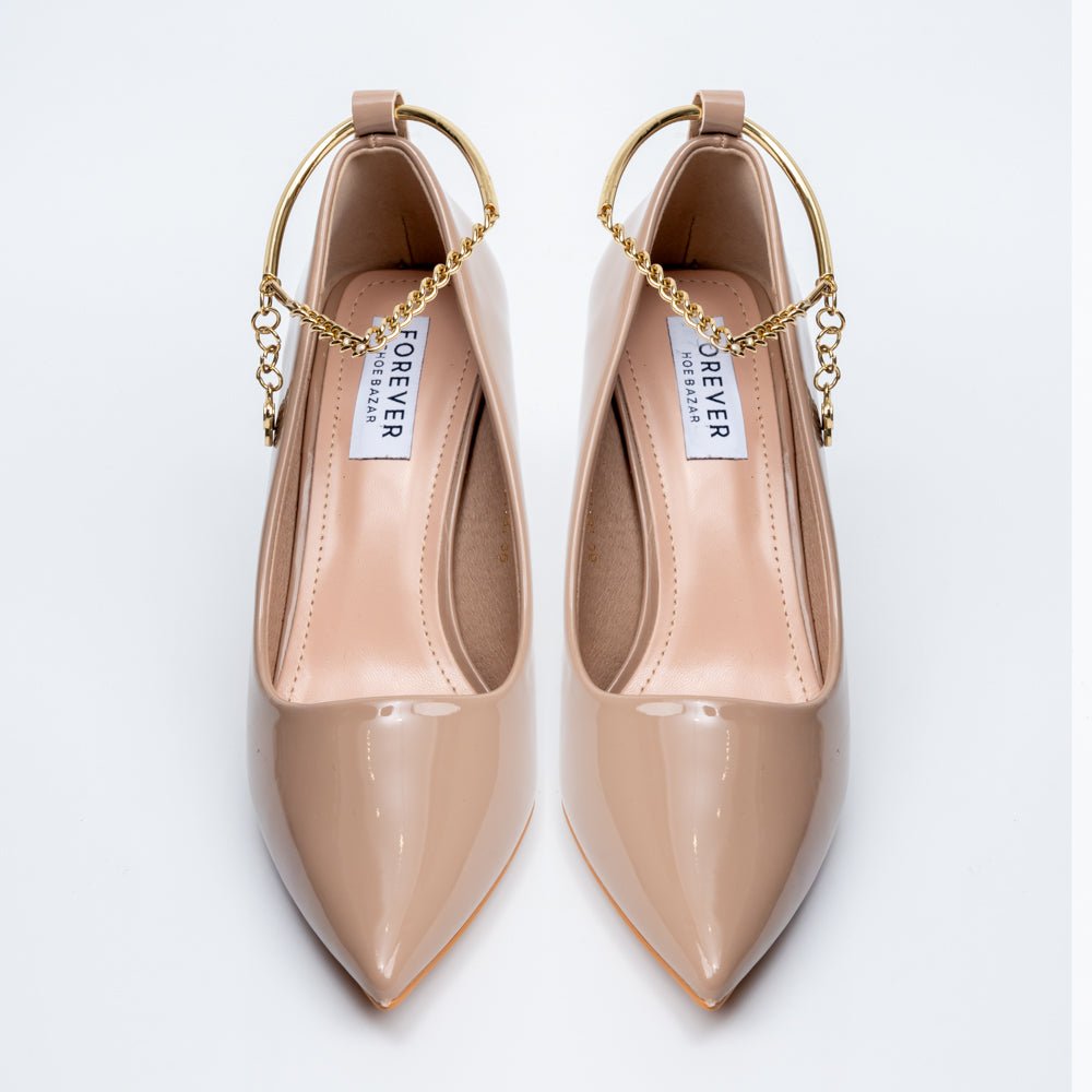 Scarlet Charm - Khaki Ankle Chain Pumps - view 4