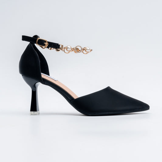 Noir Allure - Black Ankle Strap Heels