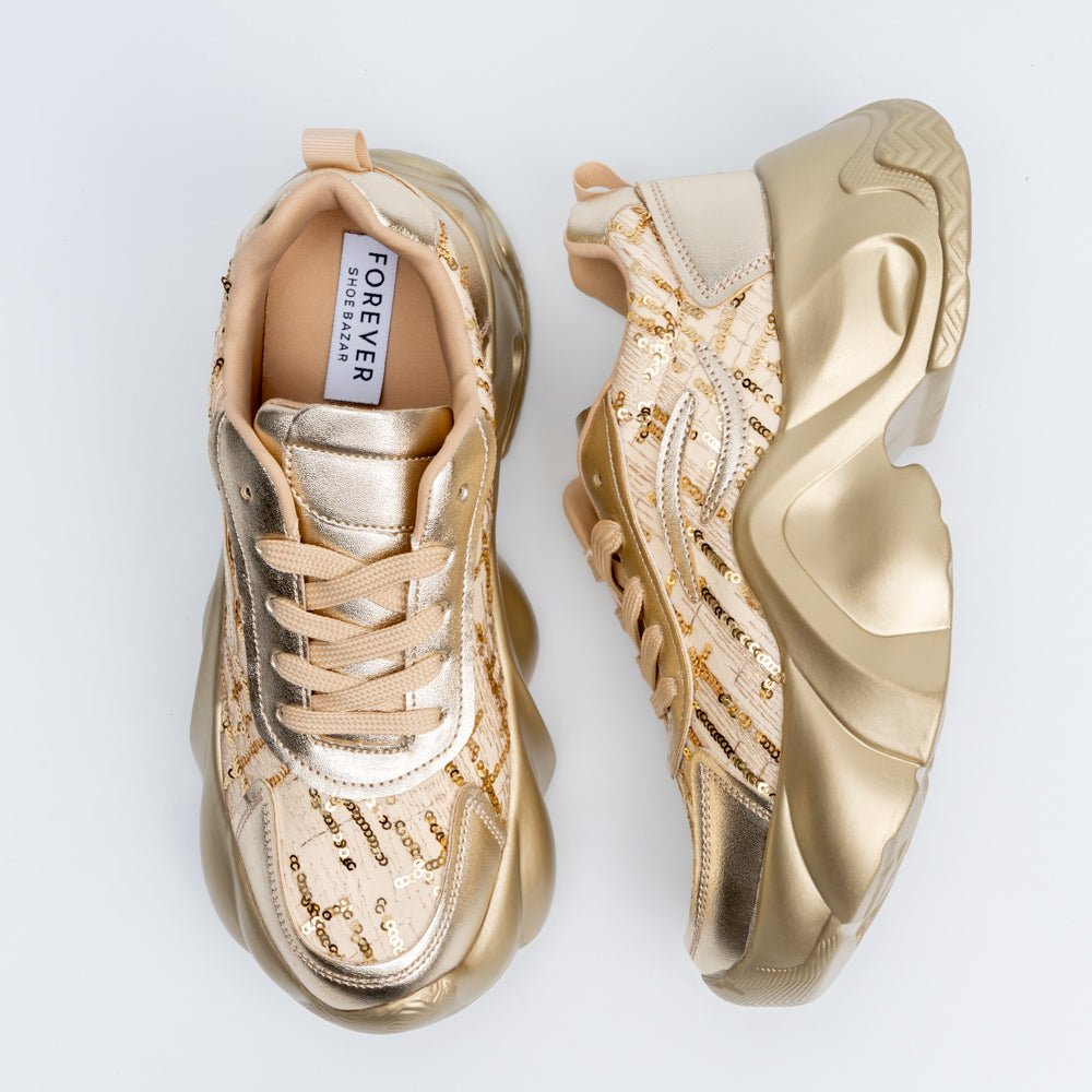Aura Sequin - Gold Sneaker - view 5