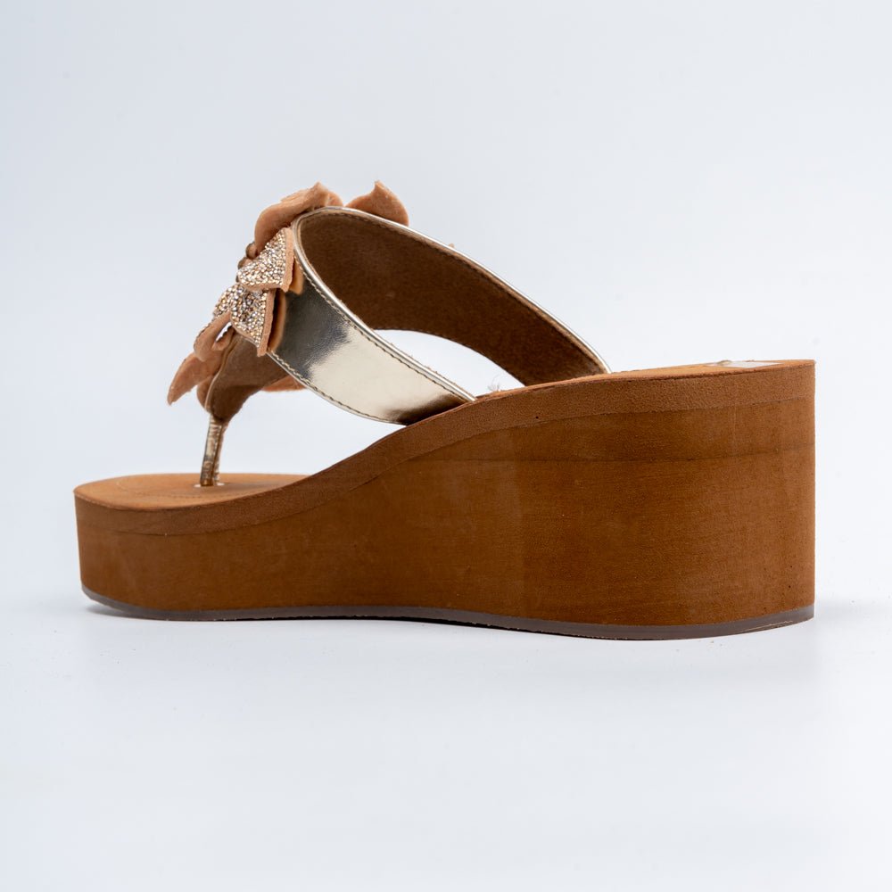 Blossom Rhinestone - Gold Platform Slip-On - view 5