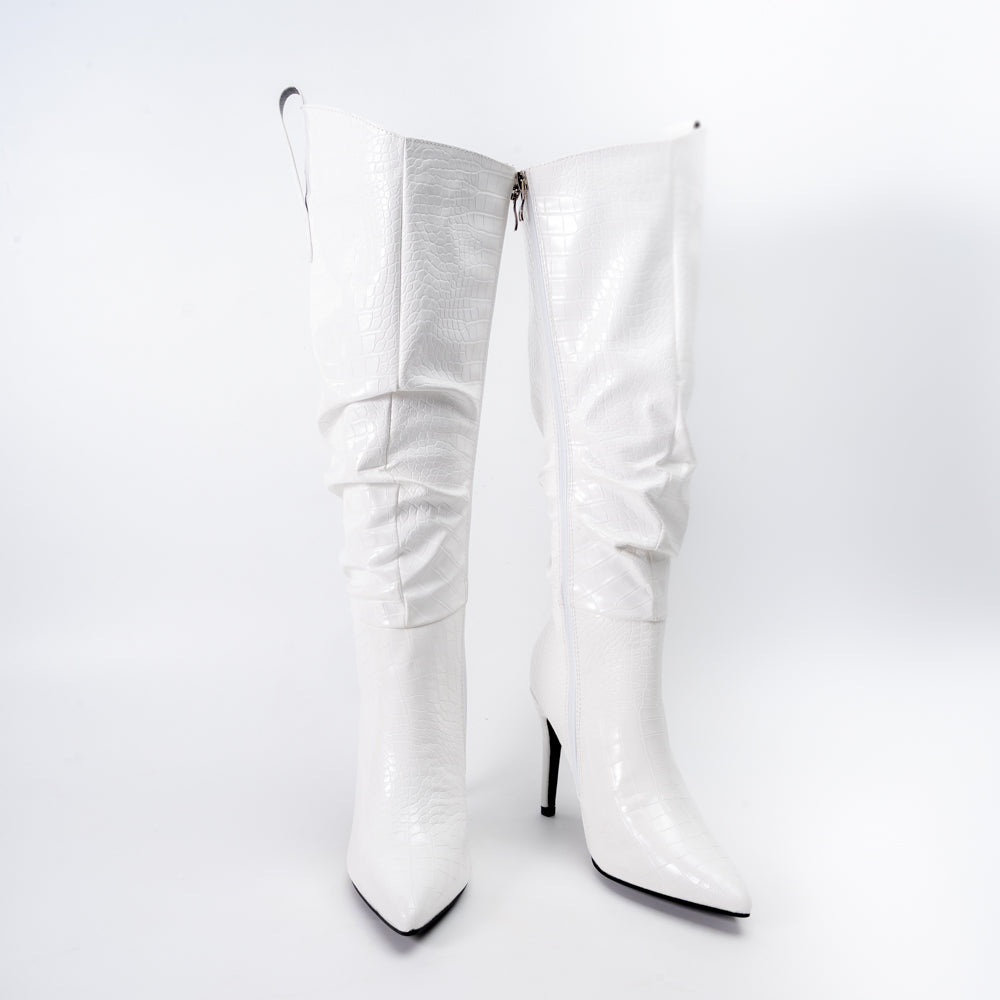 Croc Diva - White Heel Boots - view 4