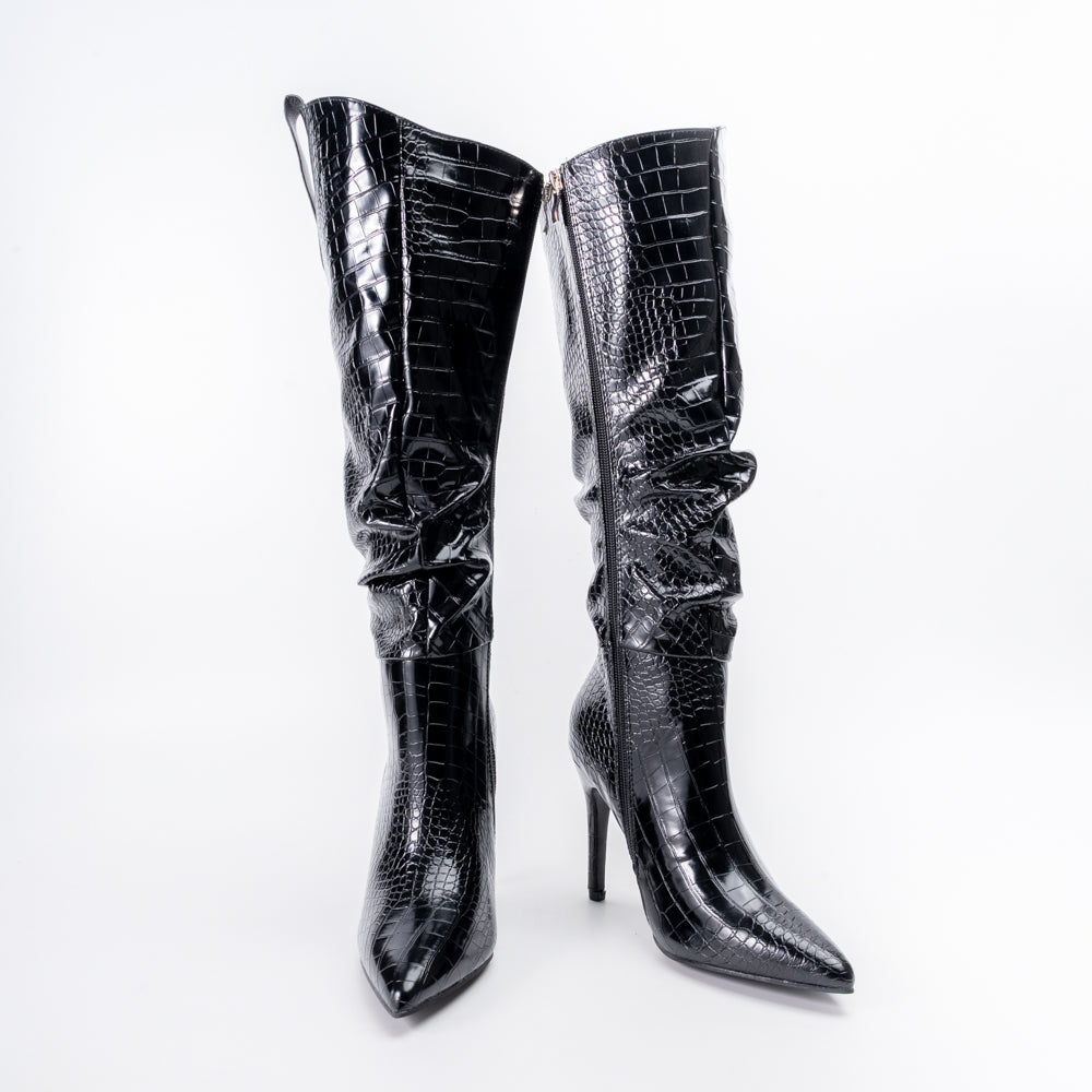 Croc Diva - Black Heel Boots - view 4