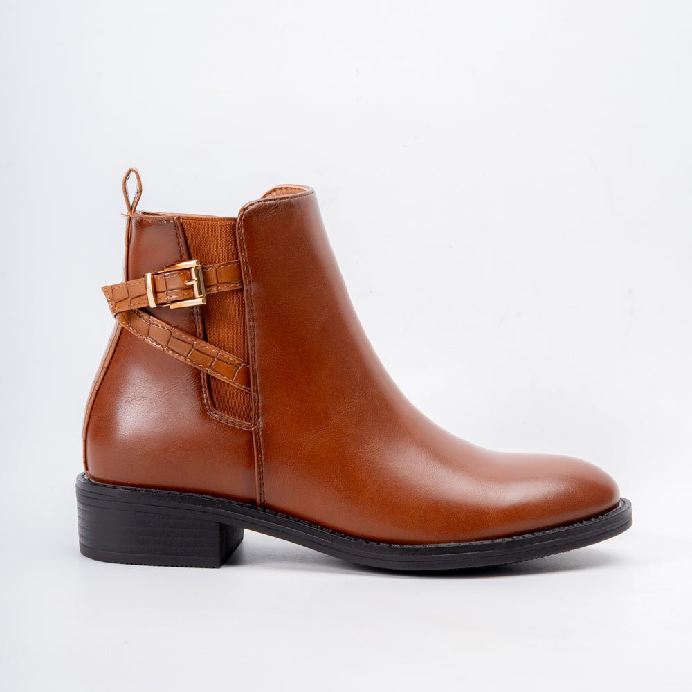 Swift Edge - Camel Ankle Boots