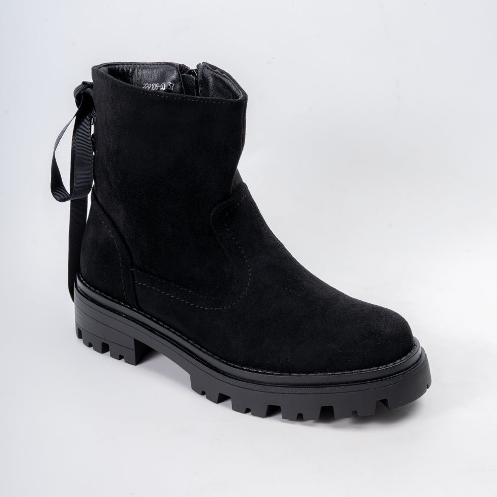 Ribbon Step - Black Ankle Boots - view 2