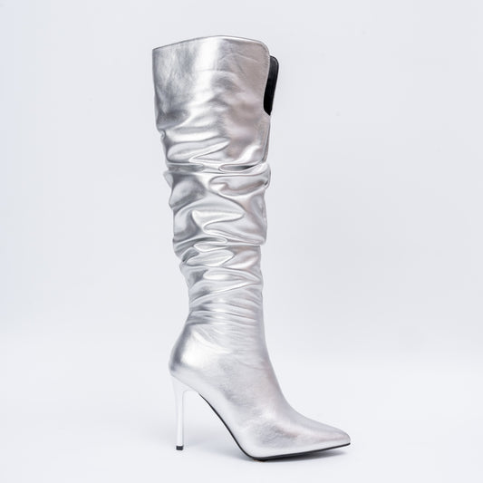 Boot Up Babe - Silver Partywear Boots