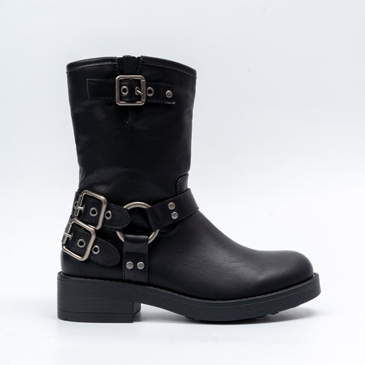 Daring Diva - Black Belted Boots