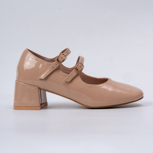 Looks Can Kill - Nude Partywear Mary Janes