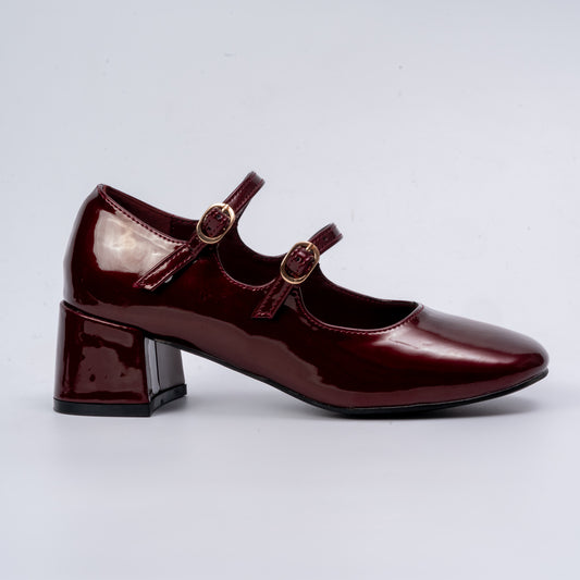Looks Can Kill - Maroon Partywear Mary Janes