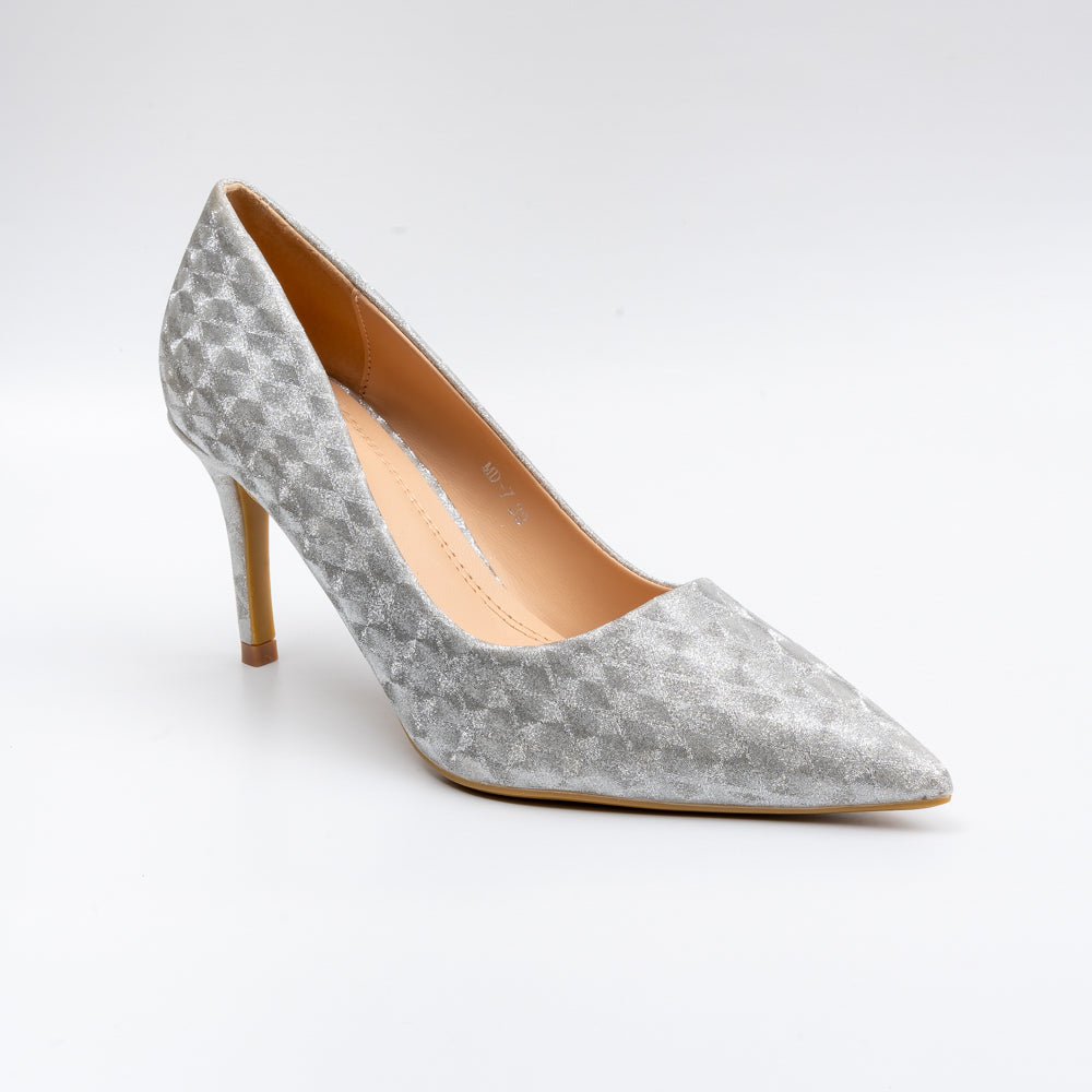 Pretty Posh-ible - Silver Partywear Stiletto Heels - view 3