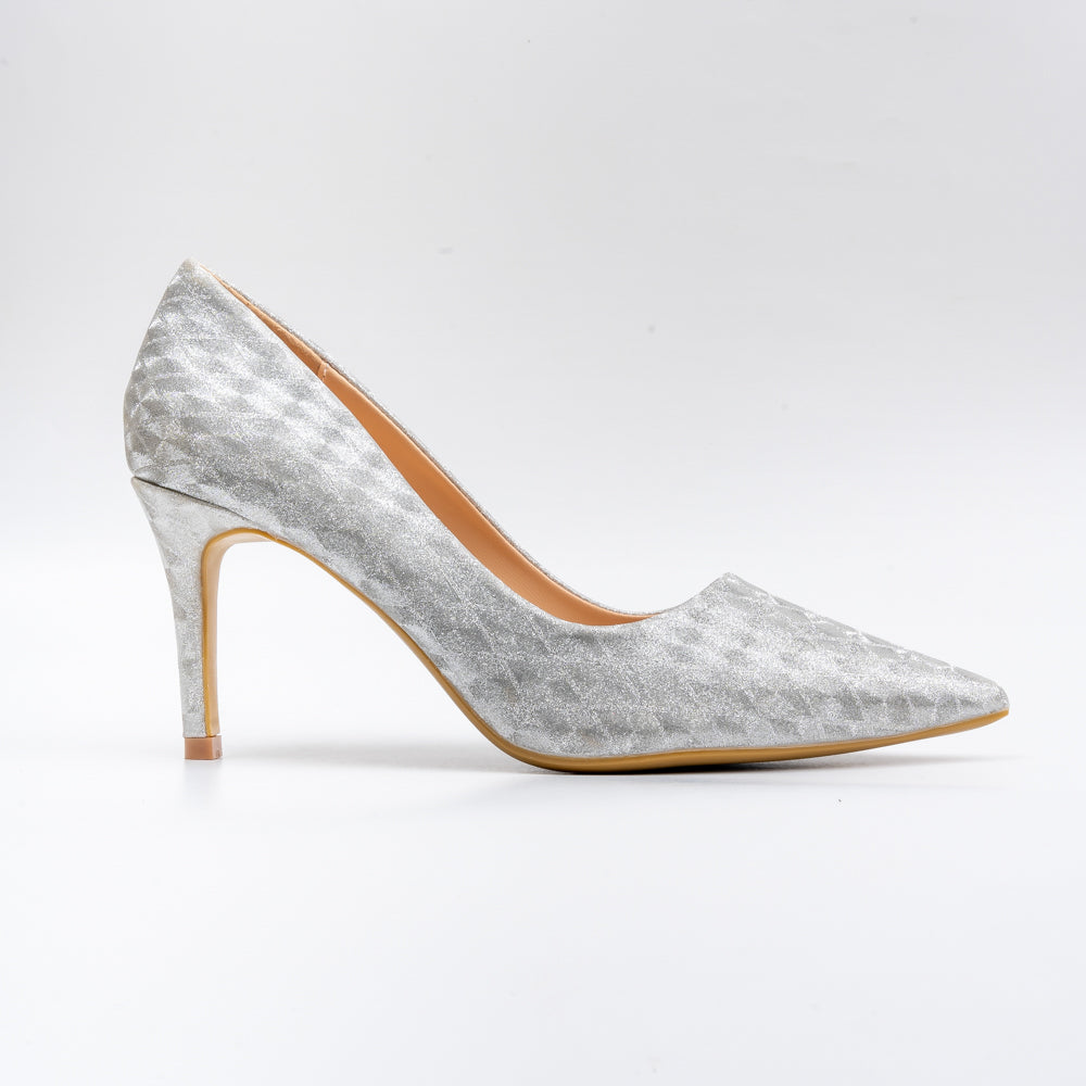 Pretty Posh-ible - Silver Partywear Stiletto Heels - view 2