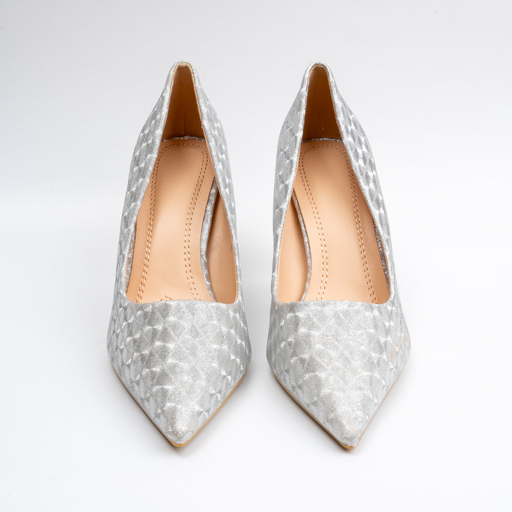 Pretty Posh-ible - Silver Partywear Stiletto Heels - view 5