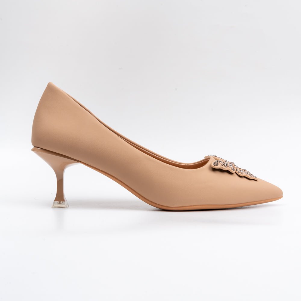 Give Me Butterflies - Beige Partywear Heels - view 2