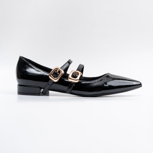 Pinterest Coded - Black Block Heel Ballerinas