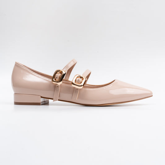 Pinterest Coded - Beige Block Heel Ballerinas