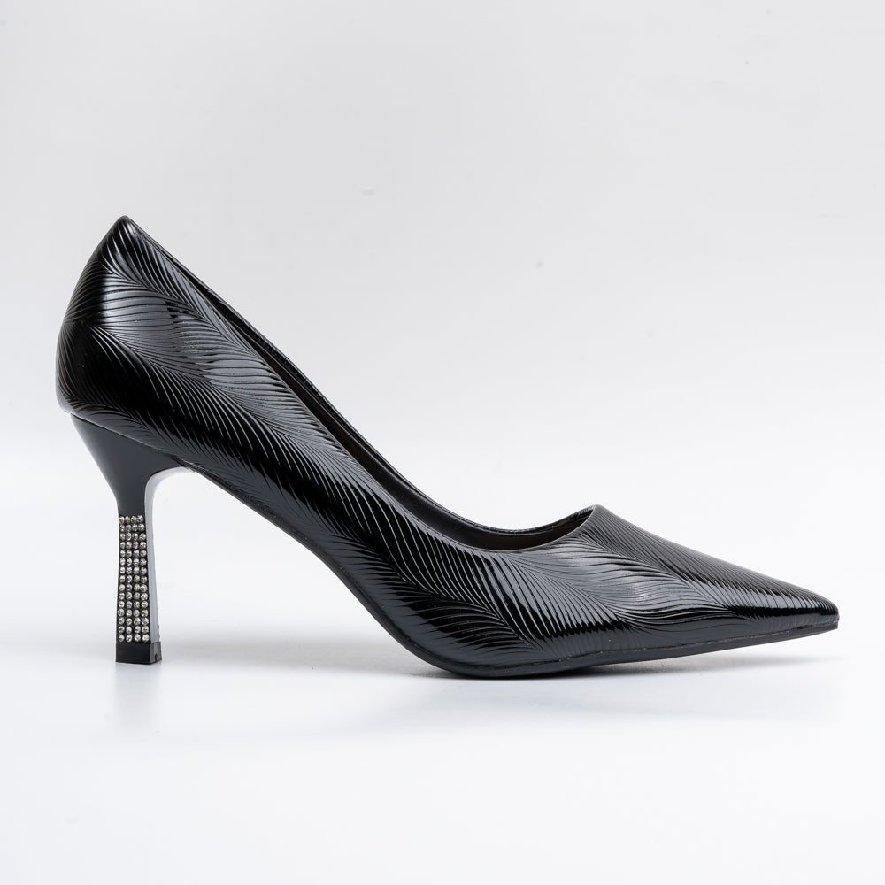 Simply Standout - Black Pencil Heel Pumps