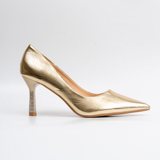 Simply Standout - Gold Pencil Heel Pumps
