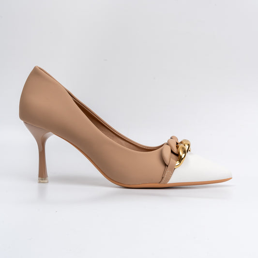 Heel You Later - Beige Partywear Heels