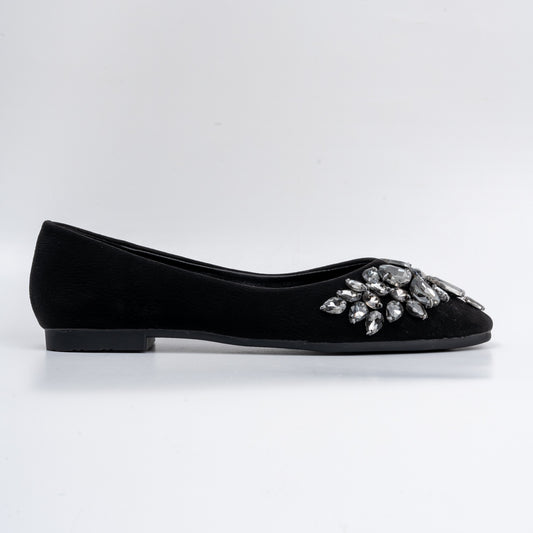 Shine Like A Diamond - Black Partywear Ballerinas