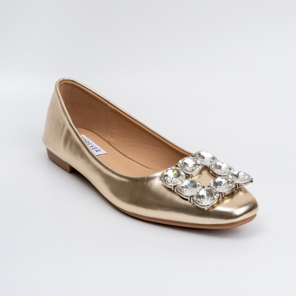 Glistening Aura - Gold Partywear Ballerinas - view 2