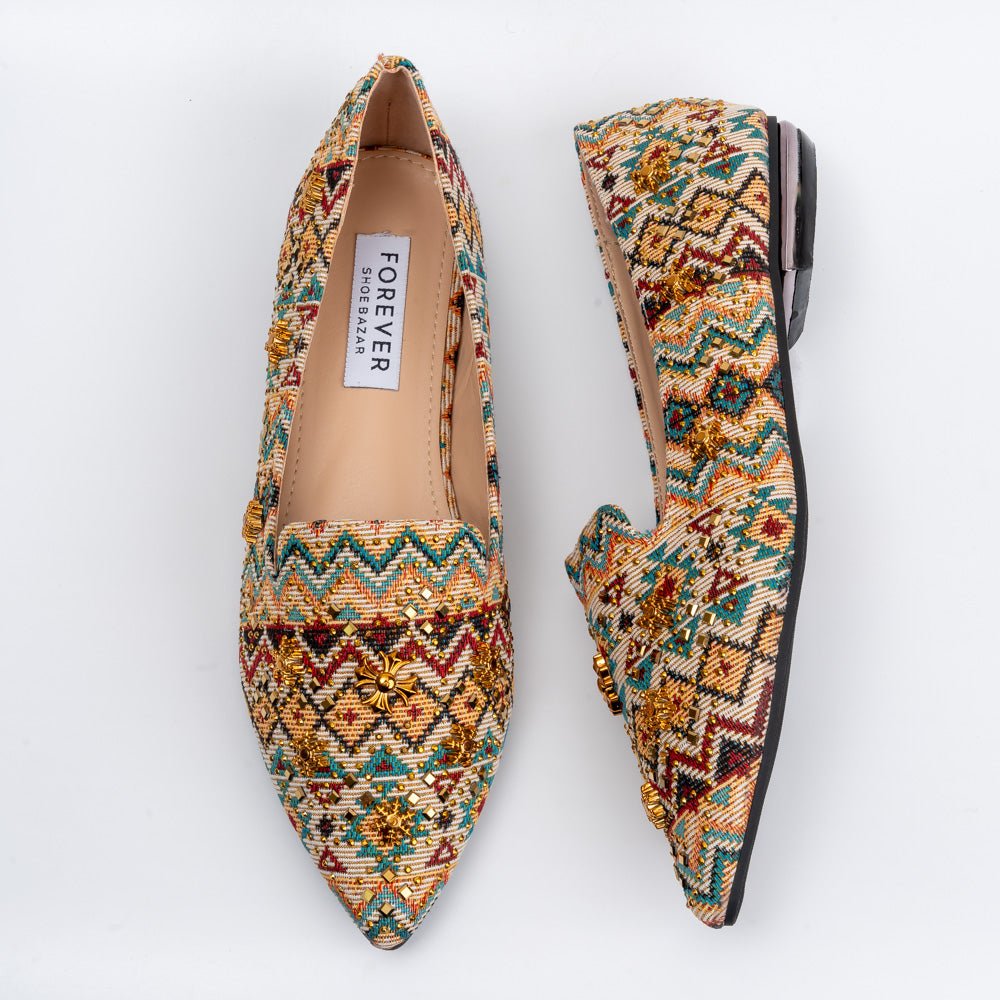 Aztec Lore - Brown Embellished Ballerina - view 5