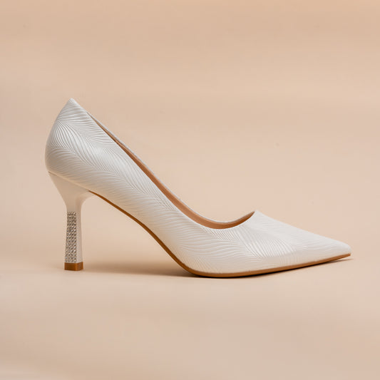 Simply Standout - White Pencil Heel Pumps