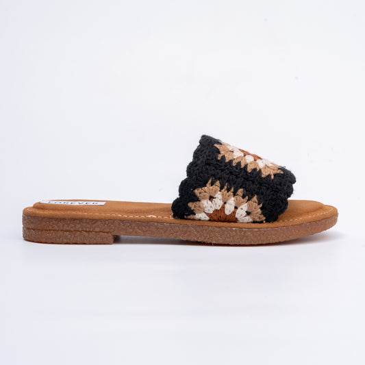 It's Casual Only - Black Crochet Flats