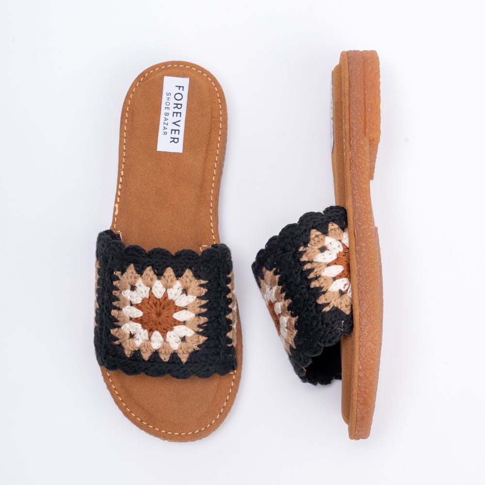 It's Casual Only - Black Crochet Flats - view 7