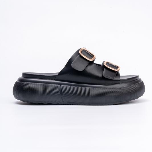 Step Into The Clouds - Black Casual Slipper