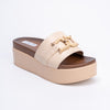Couch Potato - Beige Casual Platform Heel