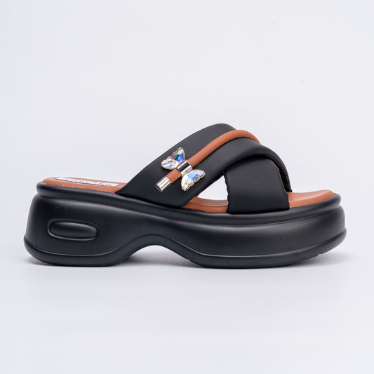 Nothing's Comfier - Black Casual Platform Heel