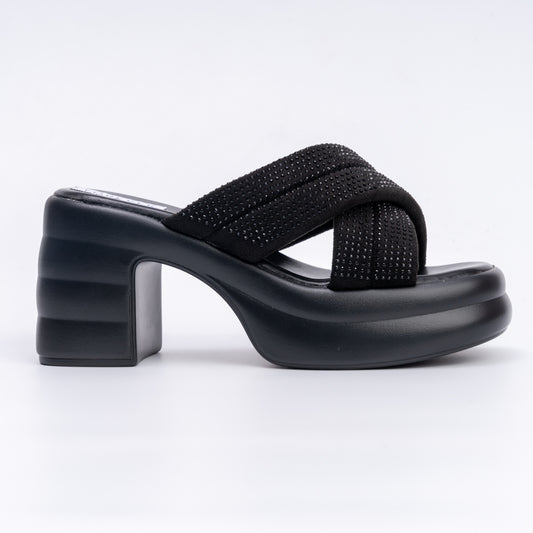 Where's My Wine? - Black Partywear Block Heels