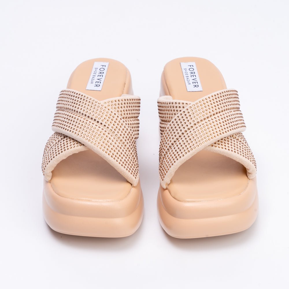 Where's My Wine? - Beige Partywear Block Heels - view 4