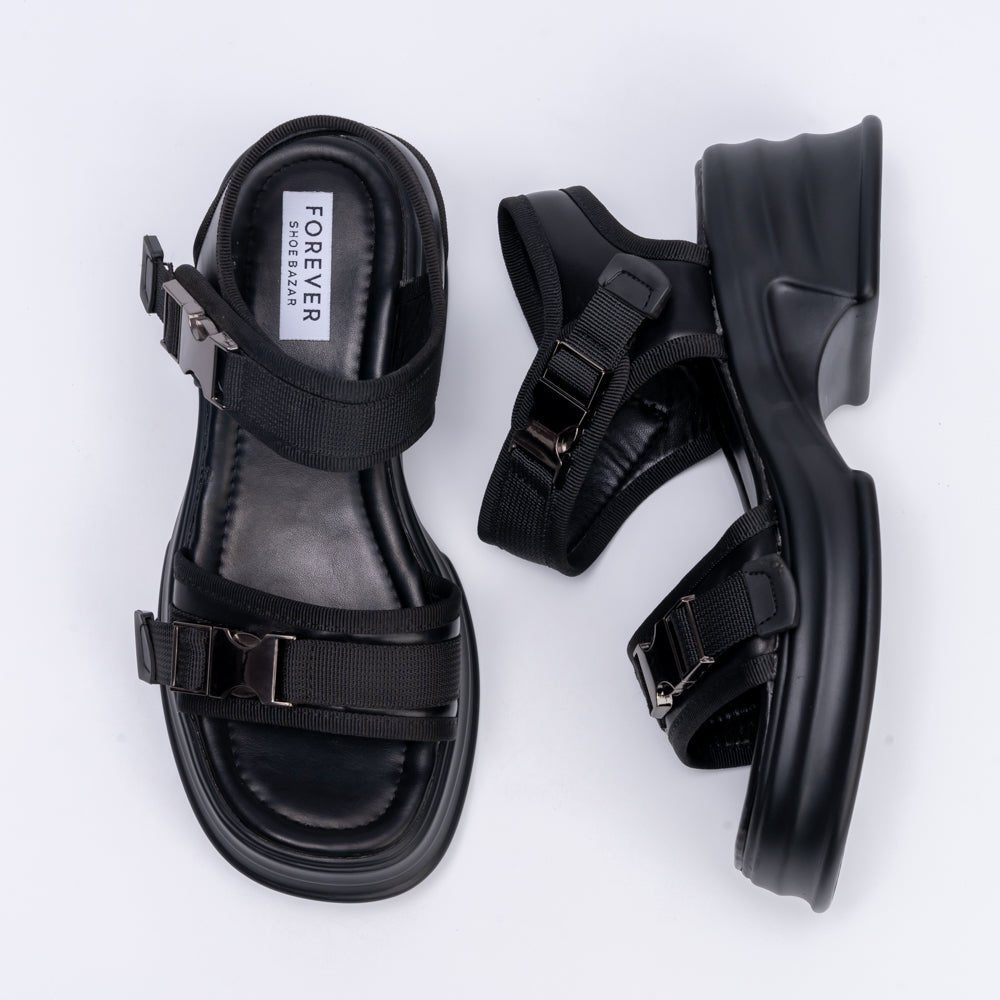 Ferociously Fashionable - Black Casual Sandal - view 6