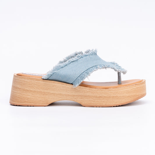 Denim Drift - Blue Casual Thong Slipper