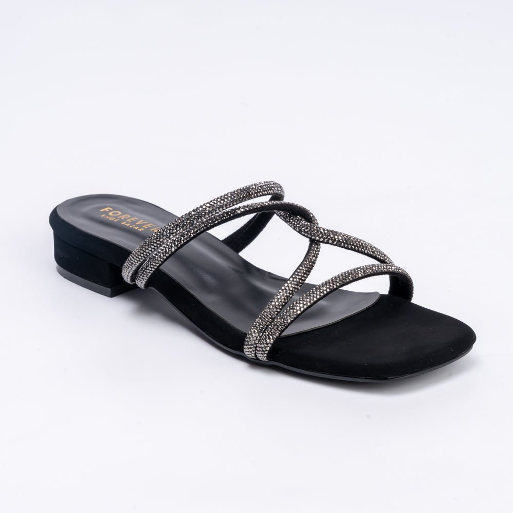 Do You Fancy? - Rhinestone Black Flats - view 4