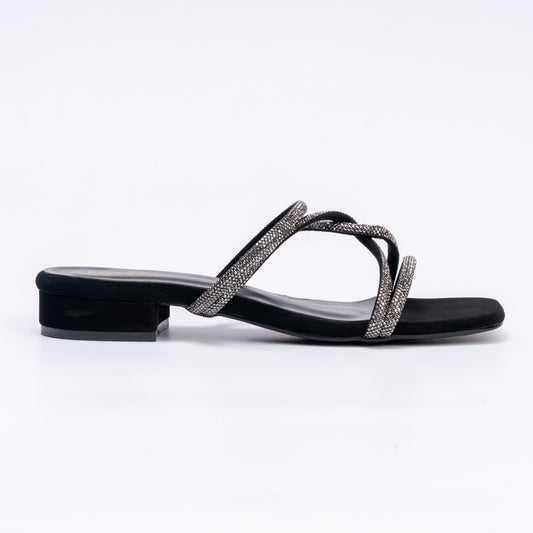 Do You Fancy? - Rhinestone Black Flats