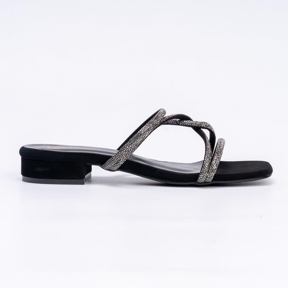 Do You Fancy? - Rhinestone Black Flats - view 3