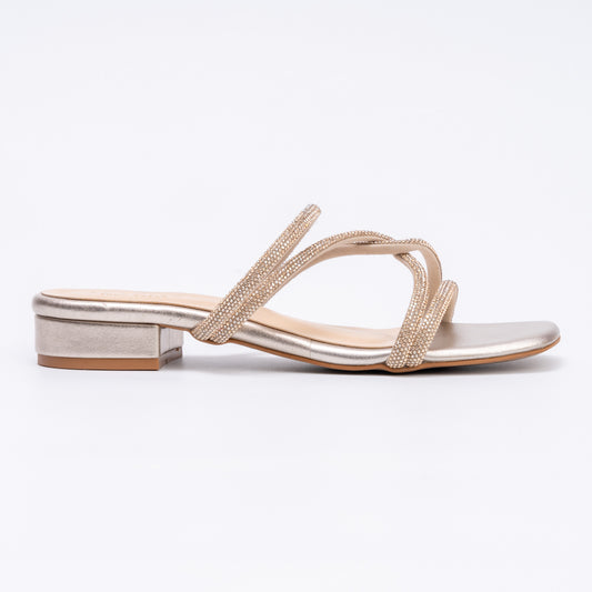Do You Fancy? - Rhinestone Golden Flats