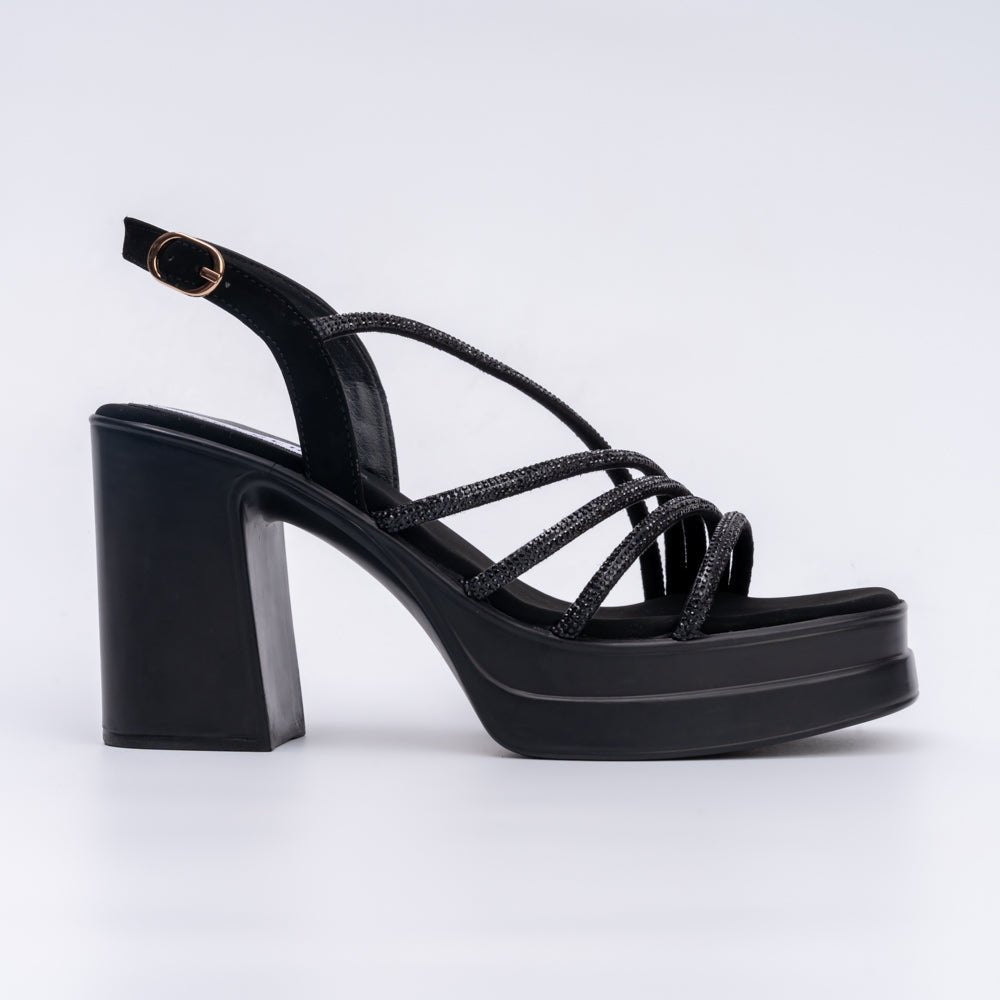 Catch You Never - Black Partywear Sandal - view 2