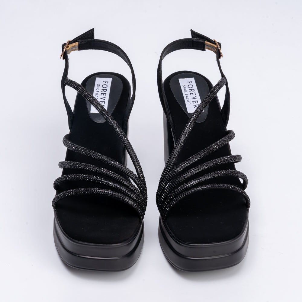 Catch You Never - Black Partywear Sandal - view 5