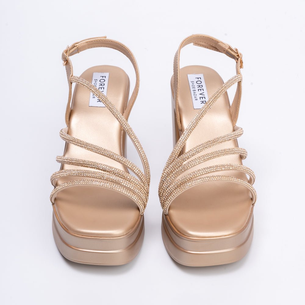 Catch You Never - Gold Partywear Sandal - view 6