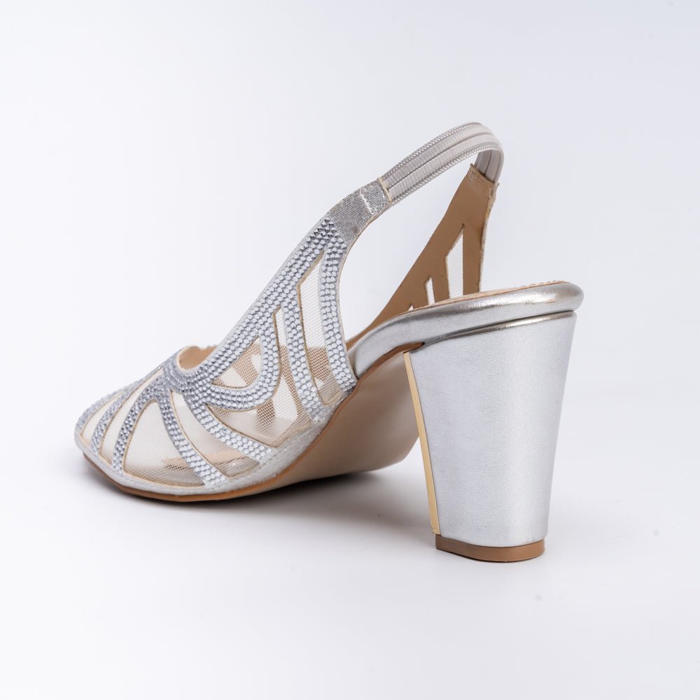 All Dolled Up - Silver Partywear Sandal - view 4